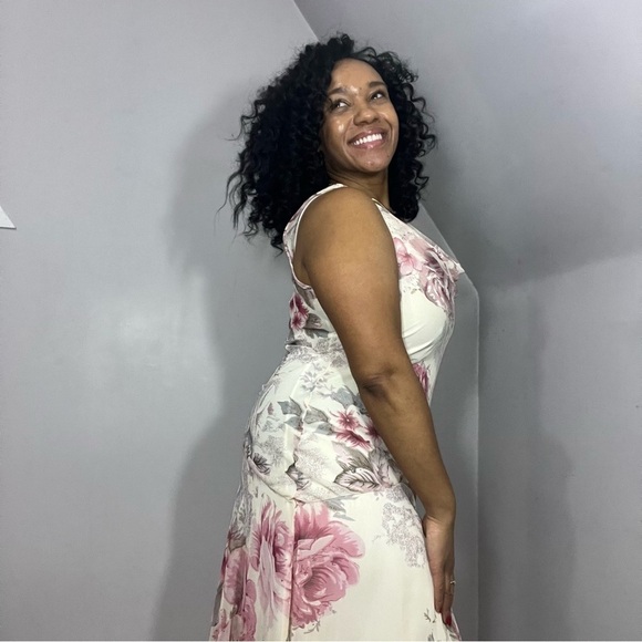 Vintage Y2K Coquette Floral Gown Fairycore Dress Asymmetric Ballet Lace Romantic - Picture 4 of 15